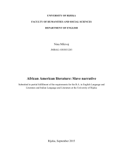 African American literature: Slave narrative