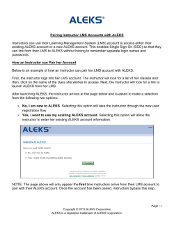 Pairing Instructor LMS Accounts with ALEKS FINAL 06-17-13