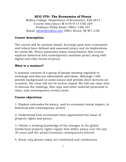 ECO 370&ndash; The Economics of Piracy