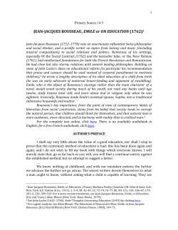 JEAN-JACQUES ROUSSEAU, EMILE or ON EDUCATION (1762)1