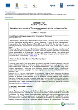 NEWSLETTER - (UNDP) Romania