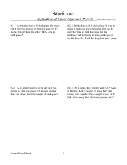 Math200, #7 Applications of Linear Equations (part II)