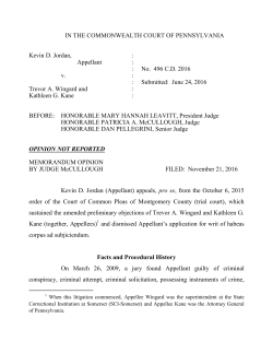 IN THE COMMONWEALTH COURT OF PENNSYLVANIA Kevin D