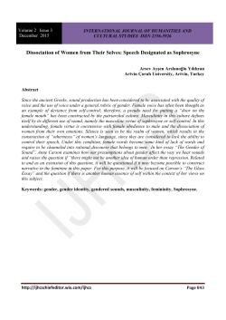 Dissociation of Women from Their Selves: Speech Designated as