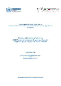 partnership forum for action on the 2030 agenda for sustainable
