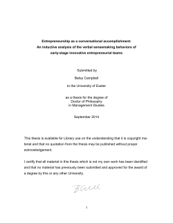 Entrepreneurship as a conversational accomplishment: An inductive