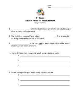 Metric Measurement: Weight and Mass Review