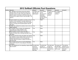 2012 Softball Officials Pool Questions