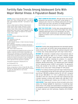 Fertility Rate Trends Among Adolescent Girls With Major