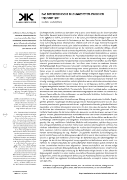 Das &ouml;sterreichische Bildungssystem zwischen 1749 und 1918