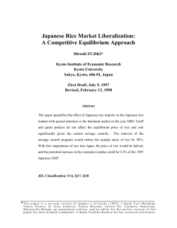 Japanese Rice Market Liberalization: A Competitive Equilibrium