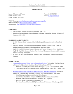 Curriculum Vitae, March 2010