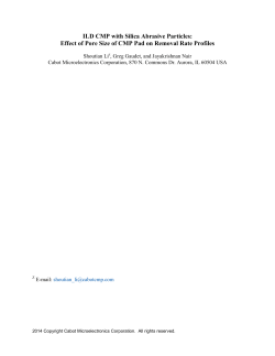 ILD CMP with Silica Abrasive Particles: Effect of Pore Size of CMP