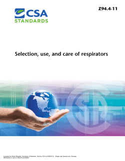 CSA Z94.4-11 Selection Care and Use of