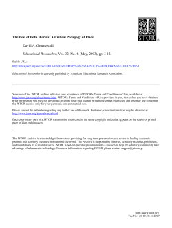 The Best of Both Worlds: A Critical Pedagogy of Place