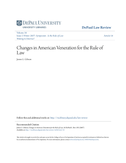 Changes in American Veneration for the Rule of Law