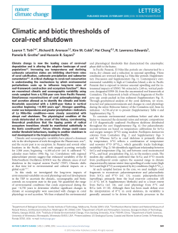 Climatic and biotic thresholds of coral