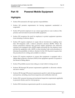 Part 19 Powered Mobile Equipment