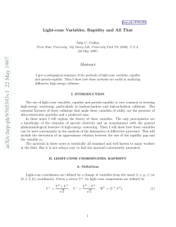 Light-cone Variables, Rapidity and All That