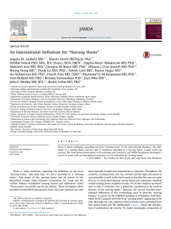 An International Definition for ``Nursing Home