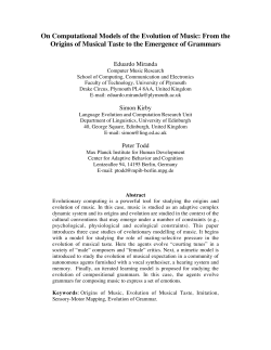 On Computational Models of the Evolution of Music