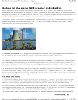 Curbing the blue plume: SO3 formation and mitigation