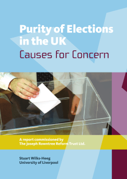 Purity of Elections in the UK: Causes for Concern
