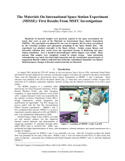 MISSE Summary Report