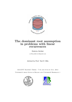 The dominant root assumption in problems with linear