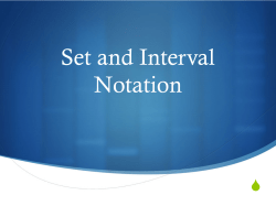 Set and Interval Notation