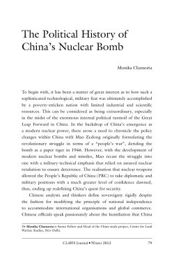 The Political History of China`s Nuclear Bomb