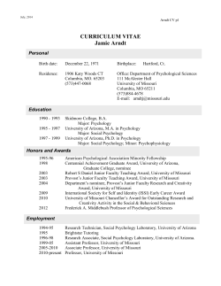 CURRICULUM VITAE Jamie Arndt