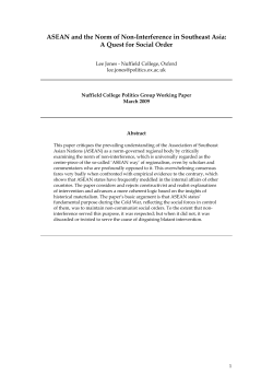 ASEAN and the Non-Intervention Norm in