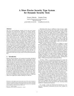 A More Precise Security Type System for Dynamic