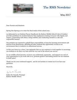 The RMS Newsletter - Radnor Township School District