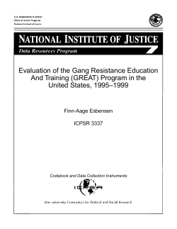 Evaluation of the Gang Resistance Education And Training (GREAT