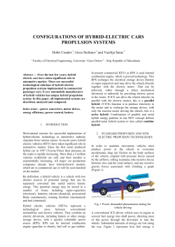 configurations of hybrid-electric cars propulsion systems