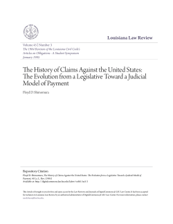The History of Claims Against the United States: The Evolution from