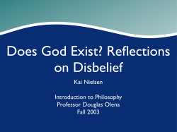 Does God Exist? Reflections on Disbelief