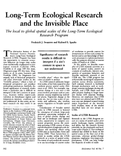 Long-Term Ecological Research and the Invisible Place The local to
