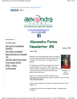 Alexandra Farms Newsletter #8