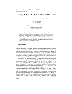 Layering the Semantic Web: Problems and Directions