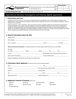 Agricultural Voluntary Investigation and Cleanup (AgVIC) Application