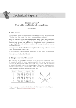 Tennis anyone? Courtside combinatorial conundrums