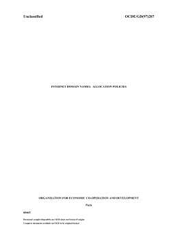 Internet Domain Name Allocation Policies