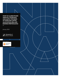 how to calibrate risk appetite, tolerance and limits - EDHEC