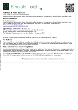 Sweet and sour: music and taste associations