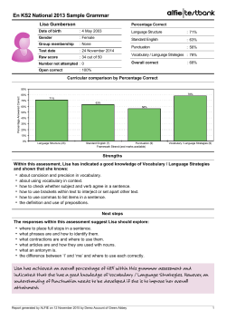 En KS2 National 2013 Sample Grammar Lisa has achieved an