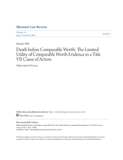 Death before Comparable Worth - University of Missouri School of