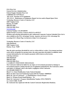 GSA Price List General Services Administration Federal Supply